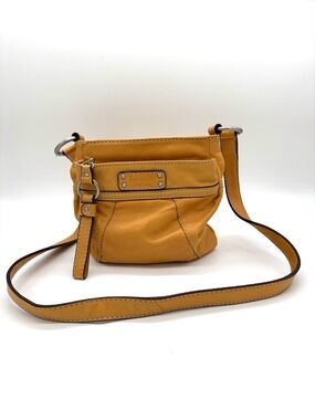Tignanello Crossbody Bag Purse caramel genuine leather